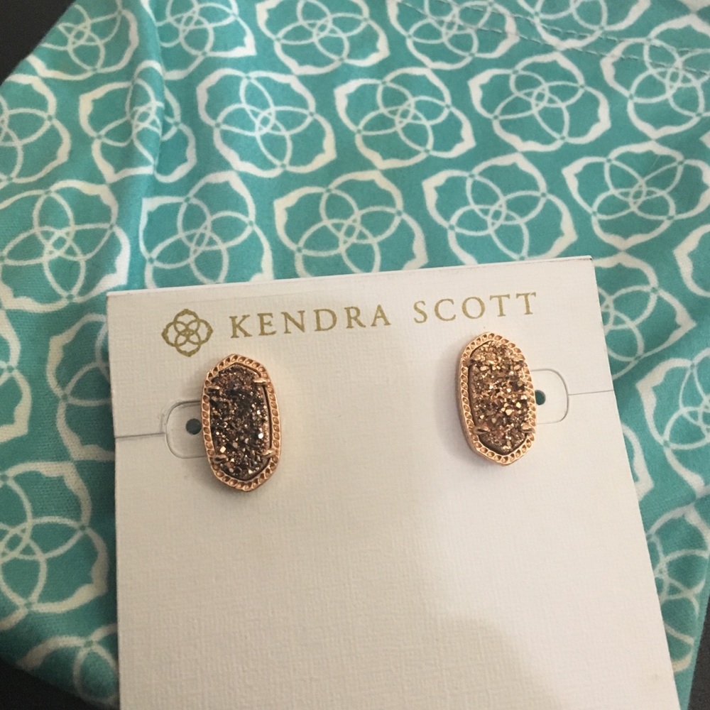 Kendra Scott Rose gold druzy Ellie - Picture 1 of 5